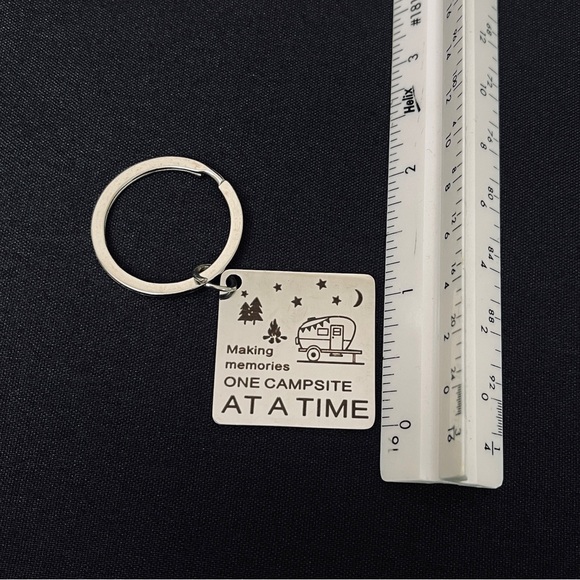 “Making Memories One Campsite at a Time” Square Keychain - Picture 6 of 6
